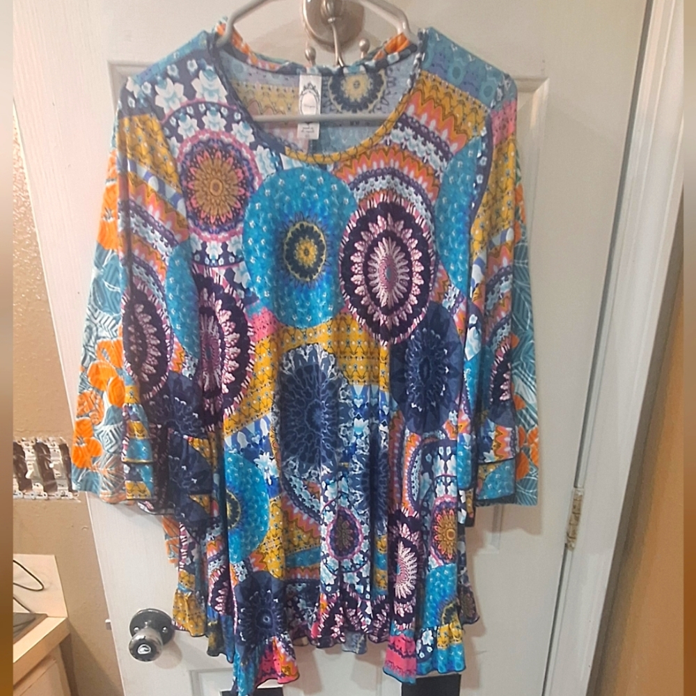 Womens M Honeymoon long-sleeved boho dress